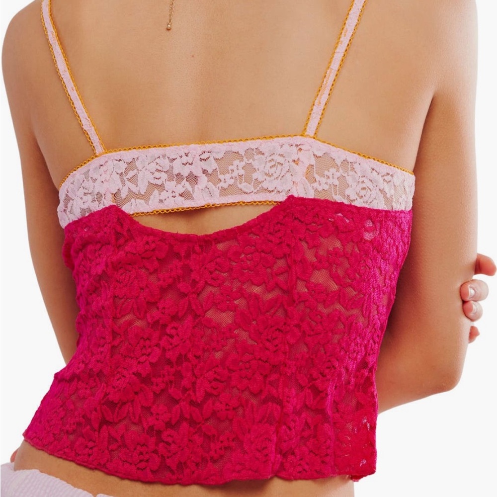 Free People Red Lace Camisole - Picture 6 of 6